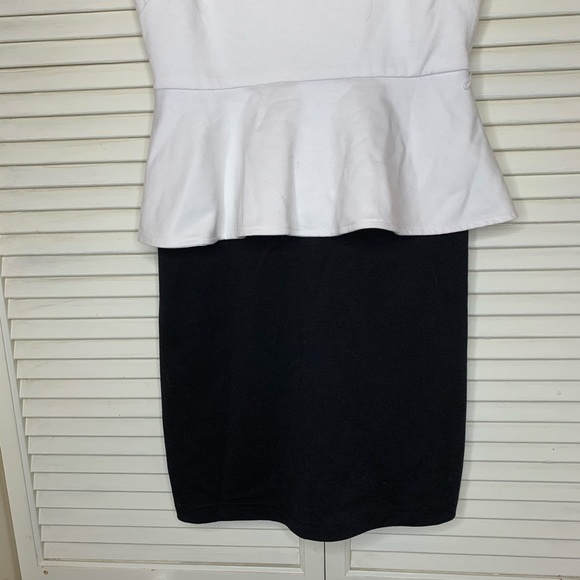 F21 black and white peplum dress M - Picture 4 of 7